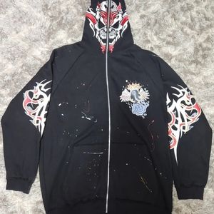 Vintage Hama Skeleton Face Mask Hoodie Full Zip Black Size 3XL